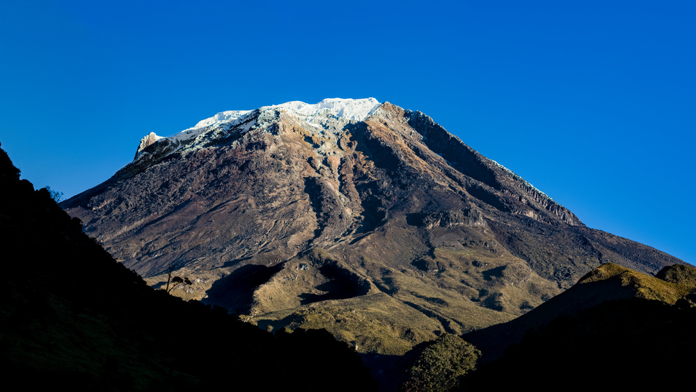 Majestic mountain peak Nevado Del Tolima, Andes, Colombia